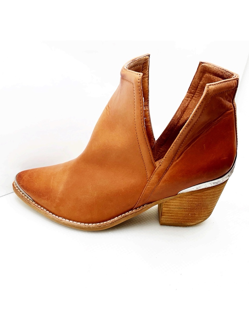 {Jeffrey Campbell} Cognac Cromwell Leather Boots - Picture 2 of 15